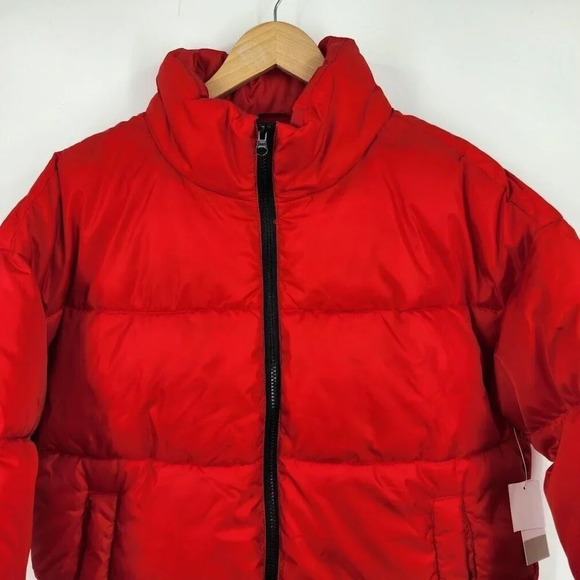 BP Nordstrom Puffer‎ Warm Oversized Long Sleeve Jacket in Red Goji Size XXS NWT - Picture 4 of 11